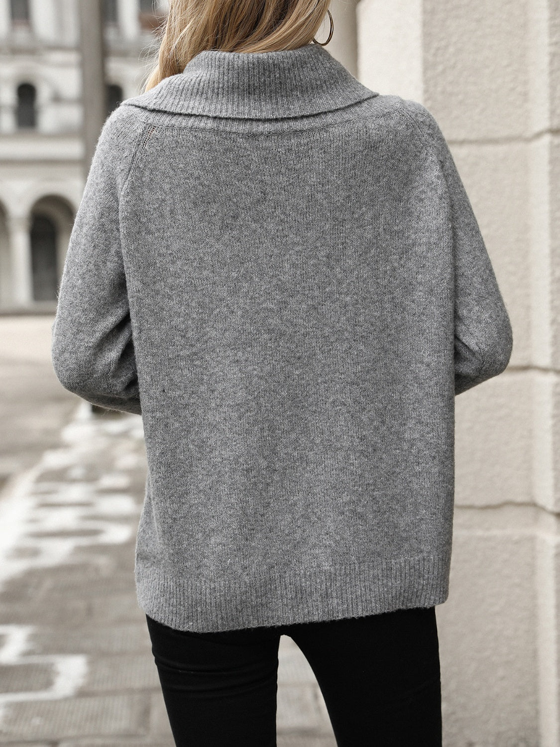 Women’s Convertible Knit Sweater - Cowl Neck & Off-Shoulder
