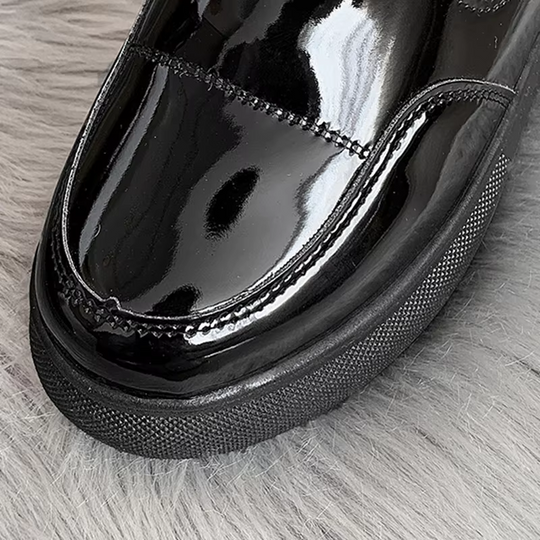 Women’s Glossy Ankle Winter Boots - Waterproof Platform Shoes