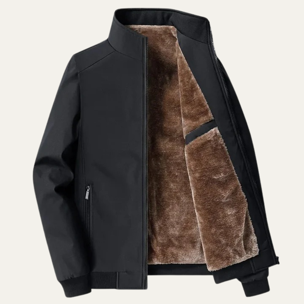 Men’s Lined Bomber Jacket - Warm Zip-Up Winter Outerwear