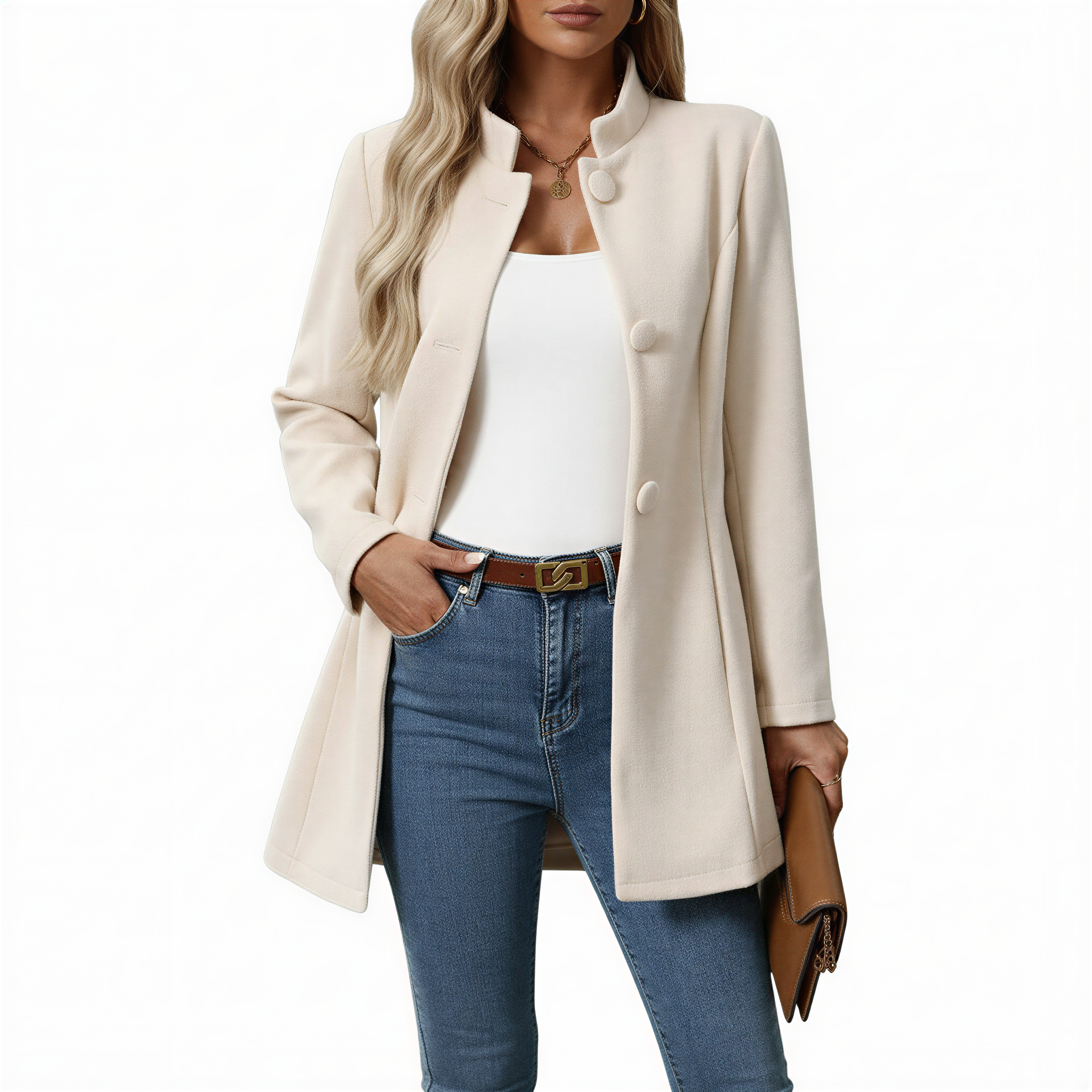 Women’s Button-Down A-Line Coat