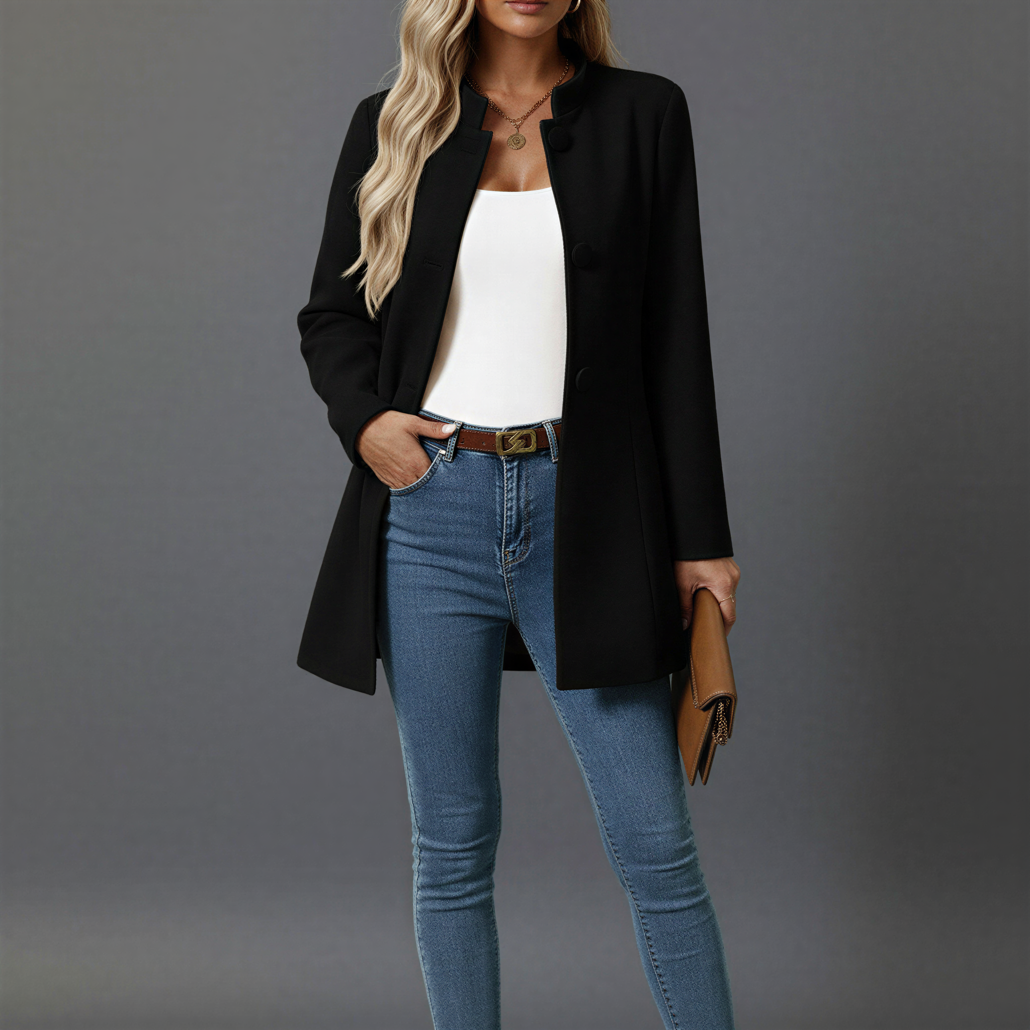 Women’s Button-Down A-Line Coat