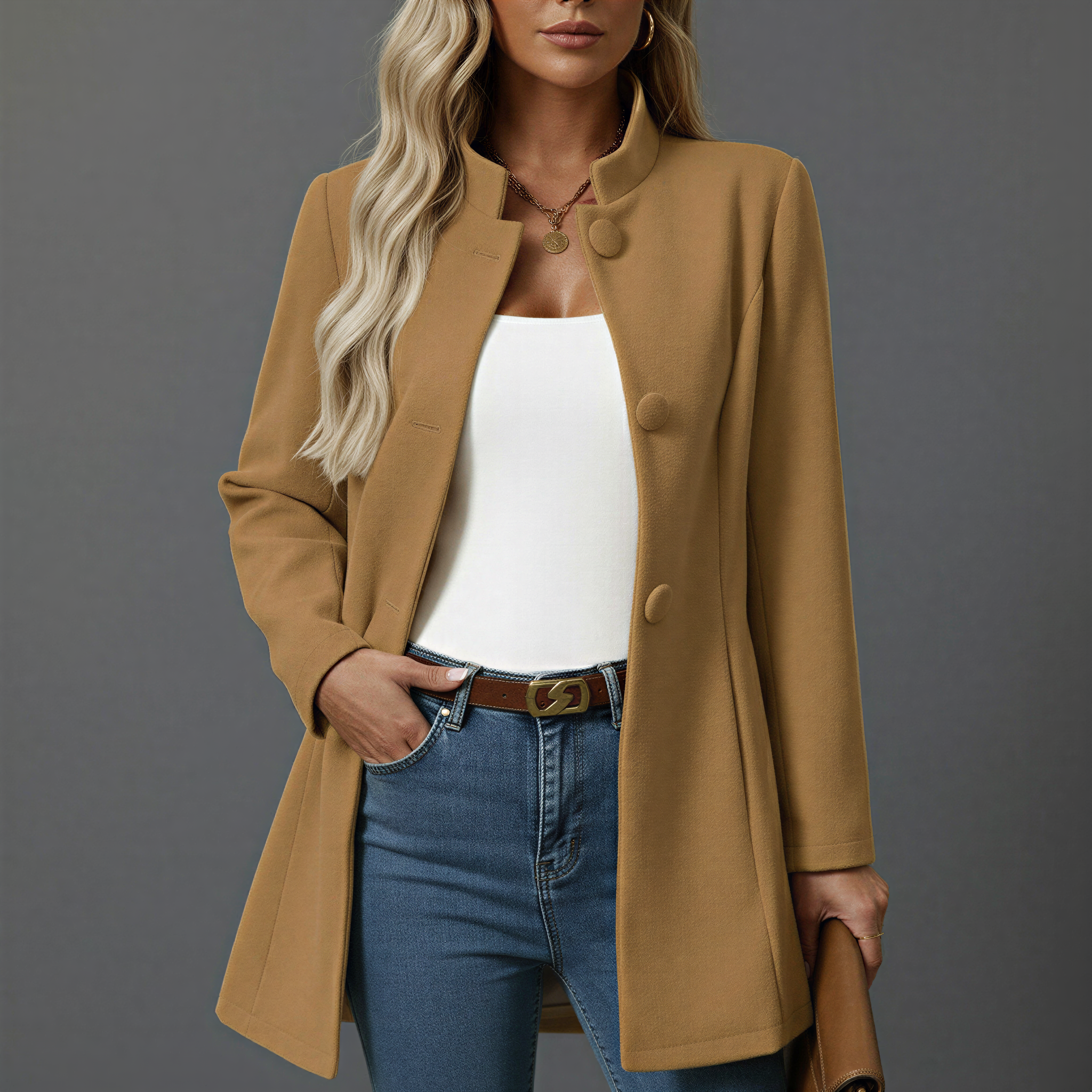 Women’s Button-Down A-Line Coat