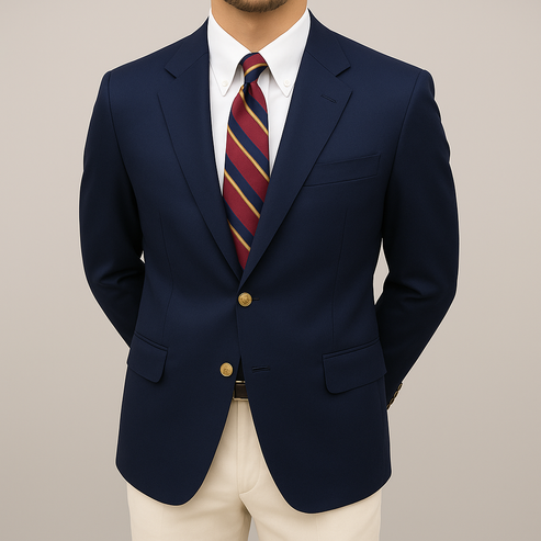 Men’s Classic Navy Blazer - Tailored Smart Casual Jacket