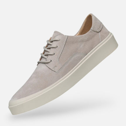 Men’s Suede Texture Casual Sneakers - Lace-Up Low Top Flat Sole Shoes