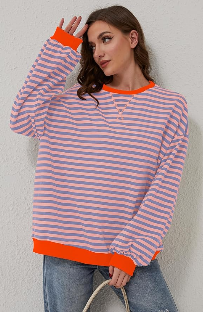 Olivia | Women Spring Striped Crewneck Sweater