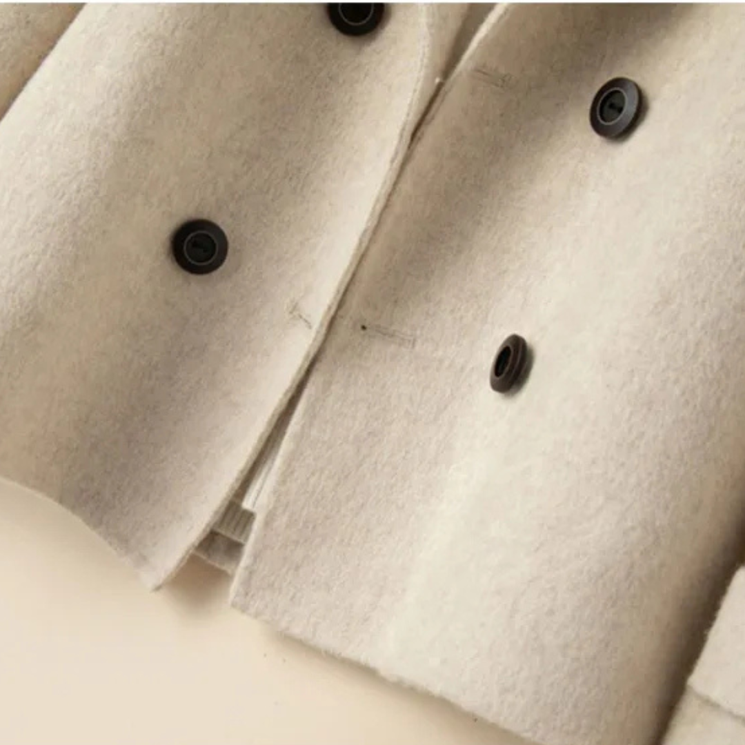 Double-Breasted Short Coat - Classic Lapels