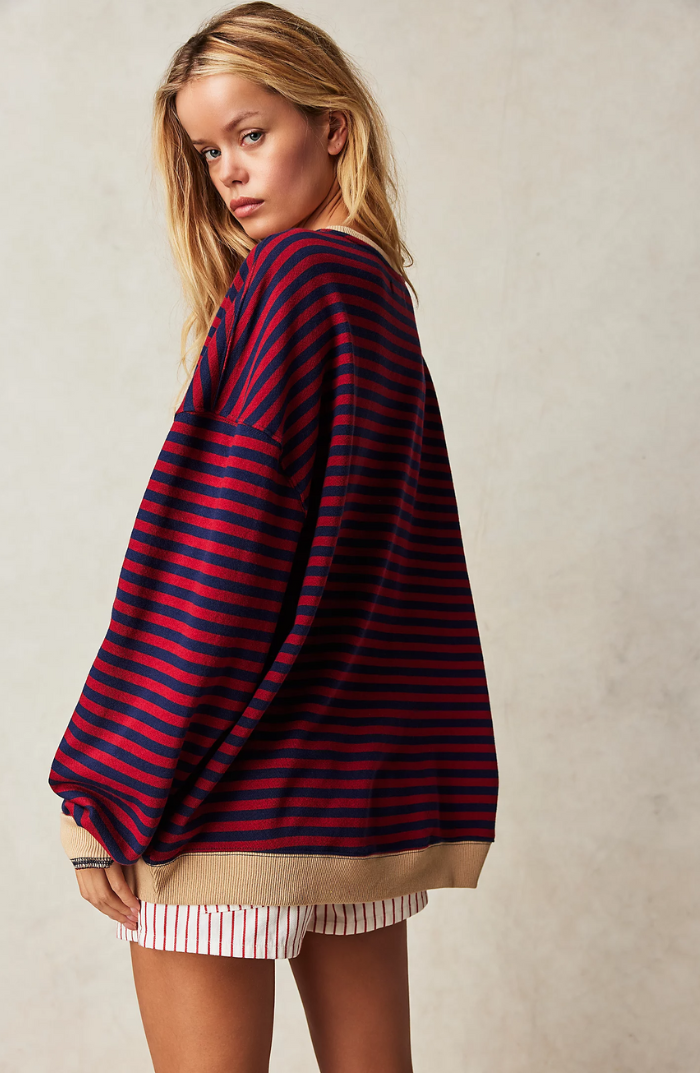 Olivia | Women Spring Striped Crewneck Sweater