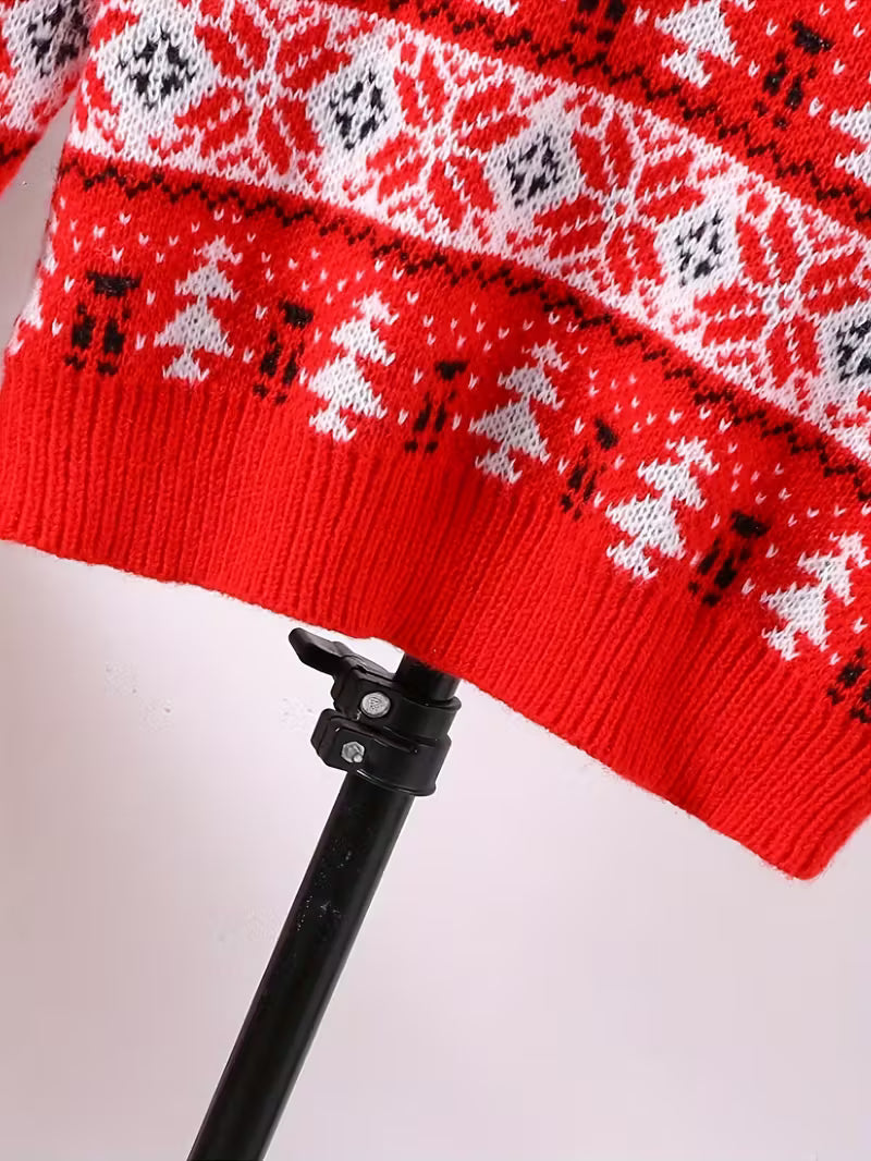 Men’s Reindeer Pattern Christmas Sweater - Classic Festive Knit Jumper