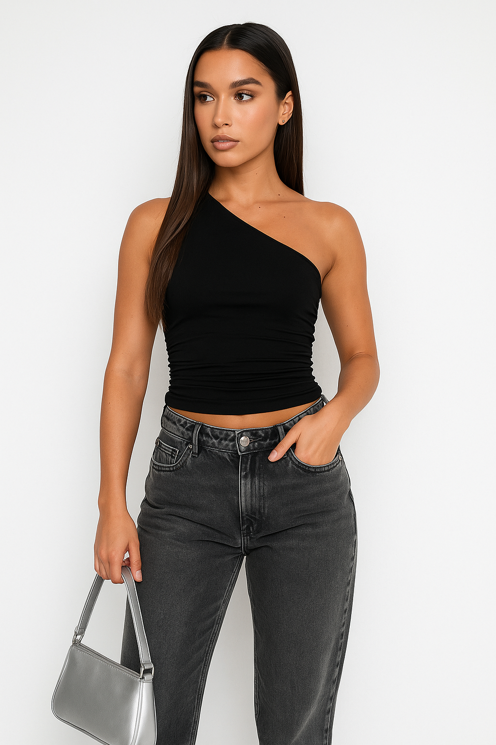 Raya - Asymmetric One-Shoulder Crop Top