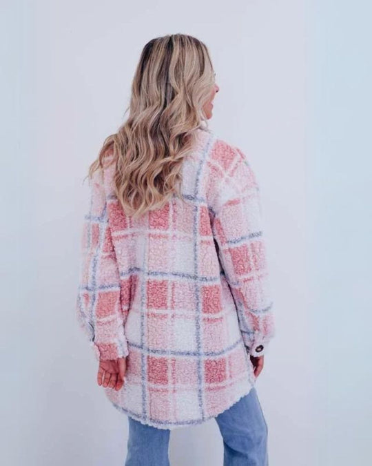Women’s Plaid Jacket – Button Front