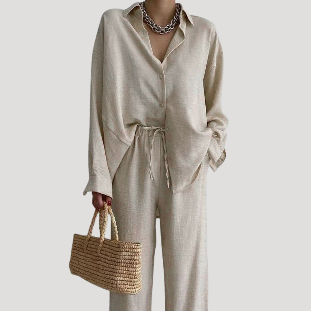 Women’s Linen Shirt and Trousers Co-Ord Set