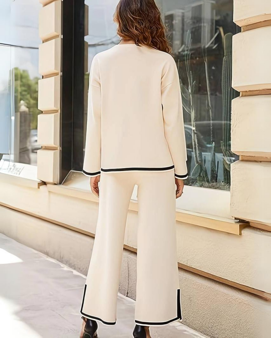 Chic Lounge Co-ord Set - Flowy Pants Relaxed Top