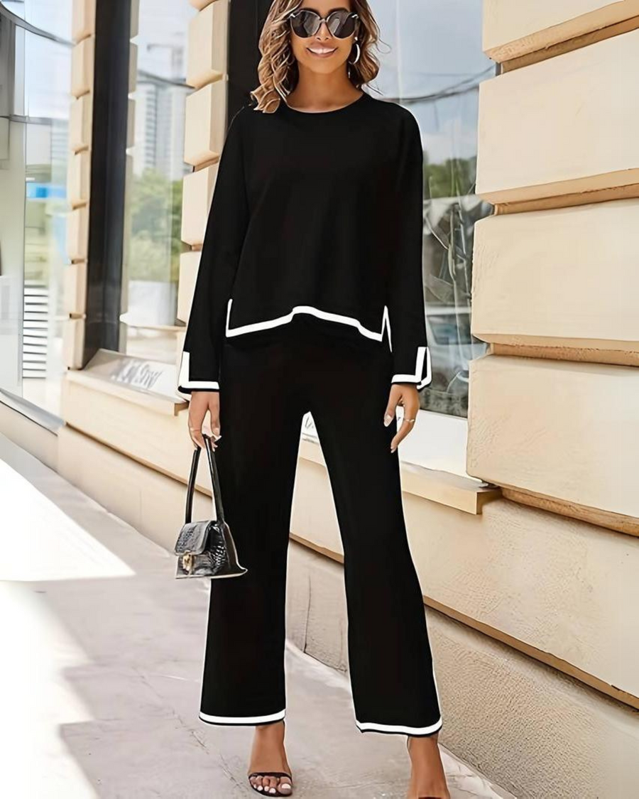 Chic Lounge Co-ord Set - Flowy Pants Relaxed Top