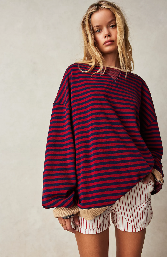 Olivia | Women Spring Striped Crewneck Sweater