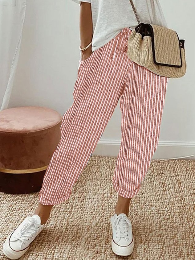Women’s Casual Drawstring Linen Pants - Relaxed Everyday Comfort
