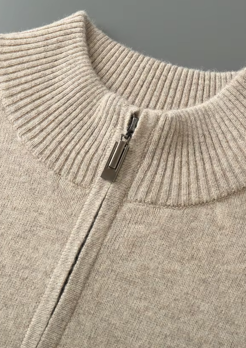 Men’s Half-Zip Pullover – Minimalist High-Neck Sweater