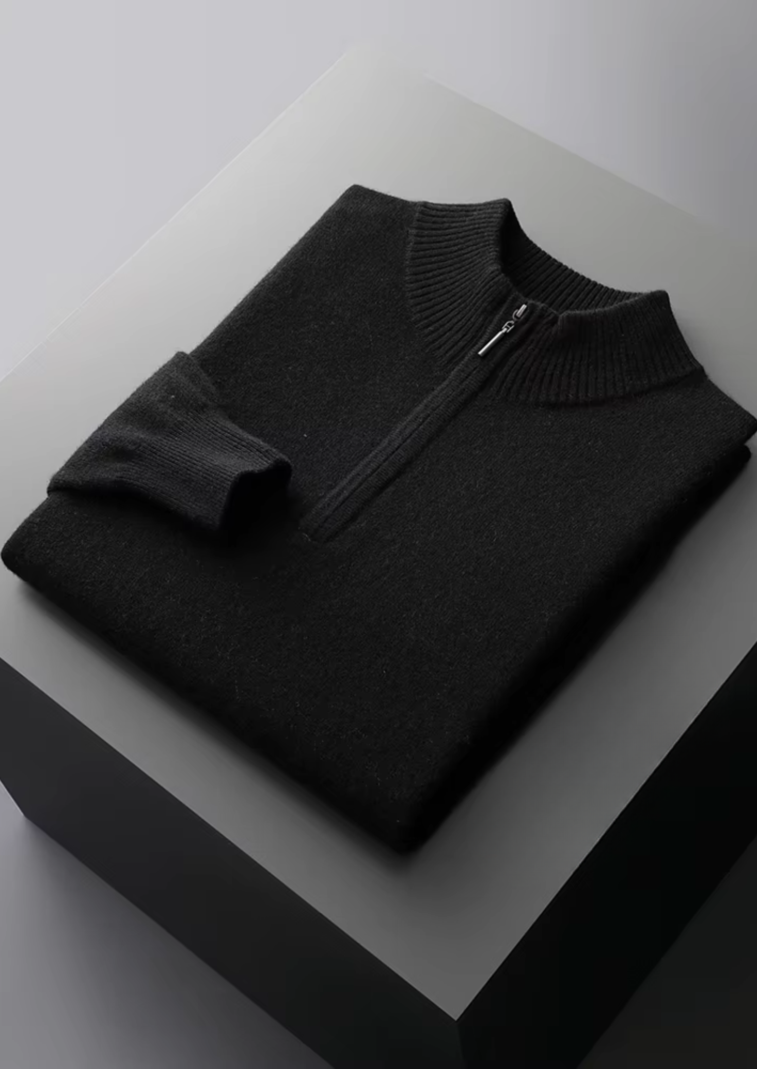 Men’s Half-Zip Pullover – Minimalist High-Neck Sweater