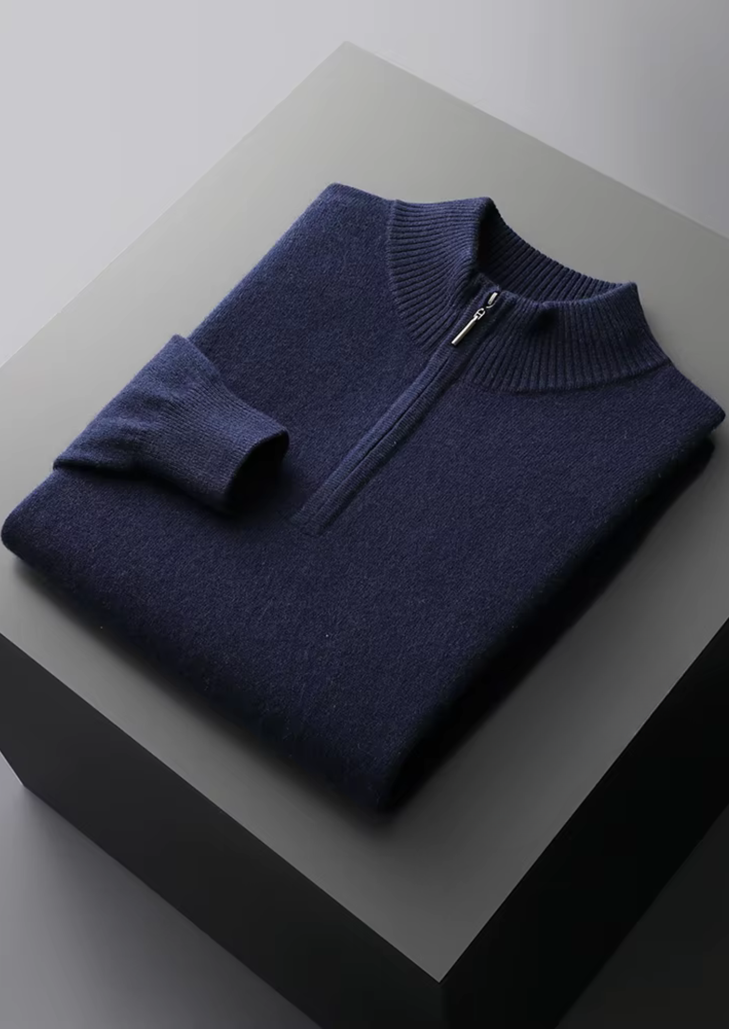 Men’s Half-Zip Pullover – Minimalist High-Neck Sweater