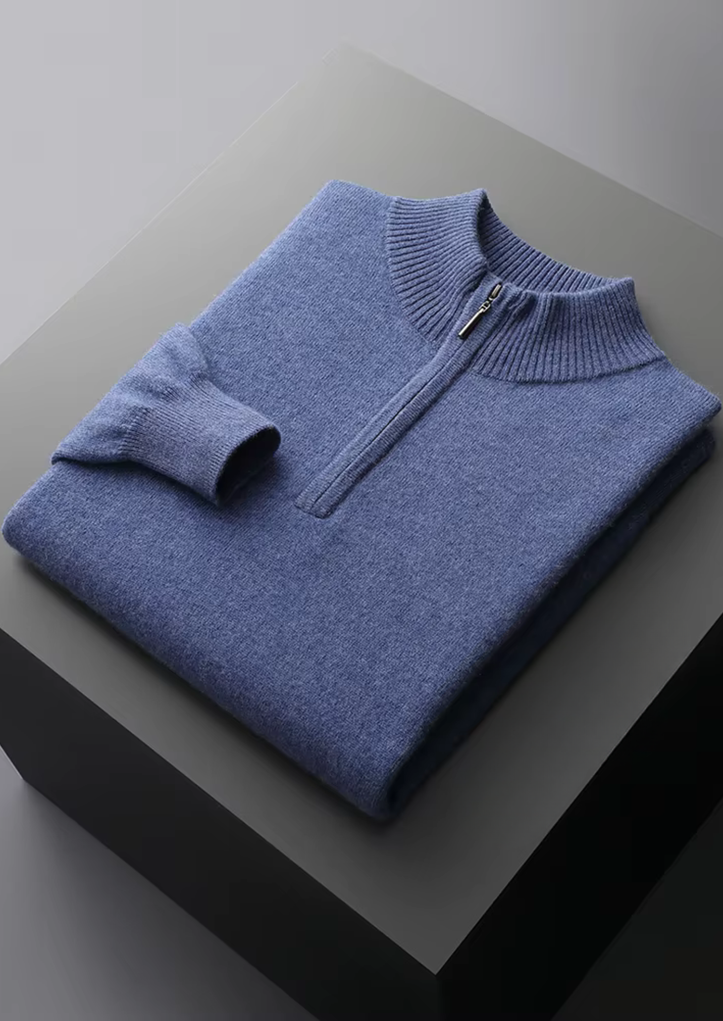 Men’s Half-Zip Pullover – Minimalist High-Neck Sweater
