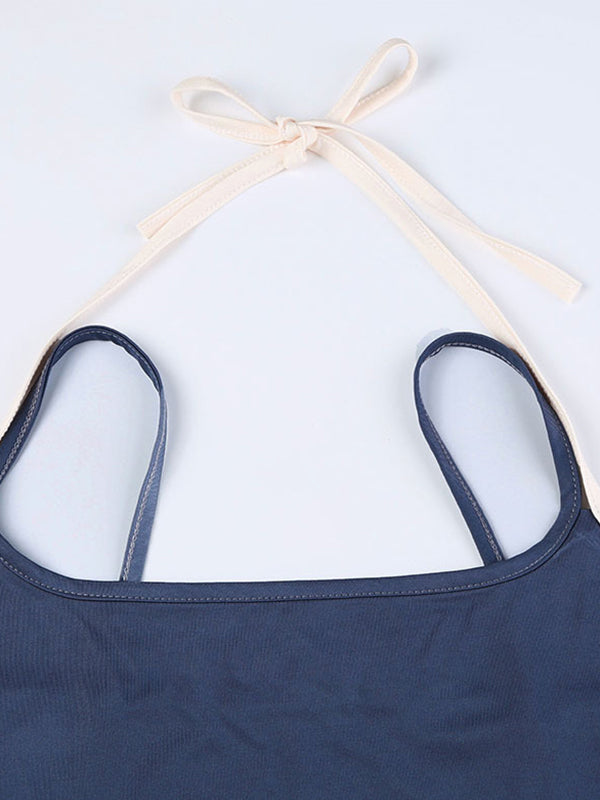 Women's Vintage Contrast-Trim Mock Two-Piece Camisole