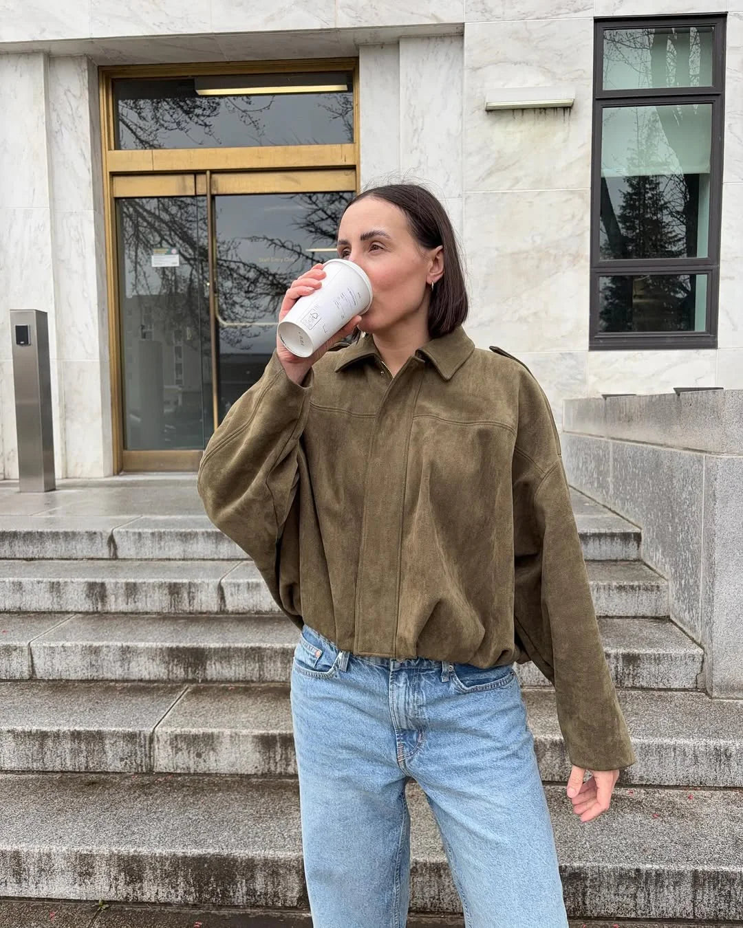Women’s Oversized Long Sleeve Jacket | Relaxed Fit Casual Outerwear