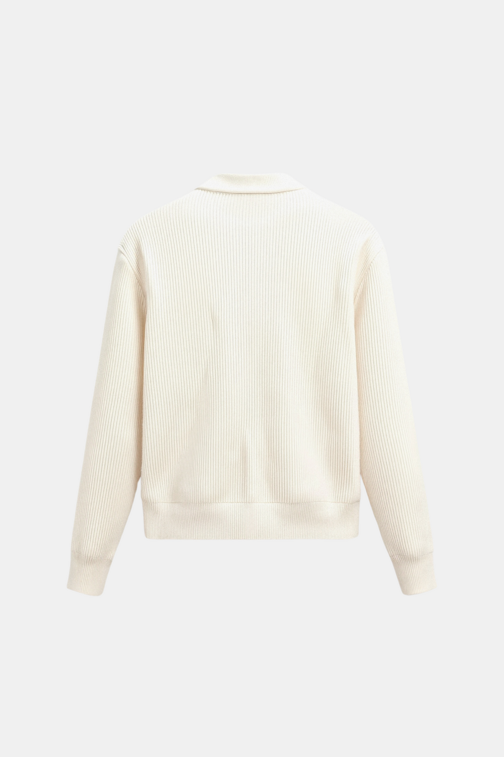 Men’s Minimalist Ribbed Zip Cardigan - Crew-Neck Sweater