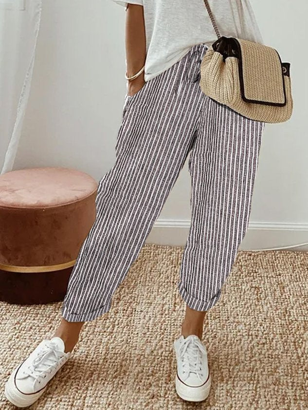 Women’s Casual Drawstring Linen Pants - Relaxed Everyday Comfort