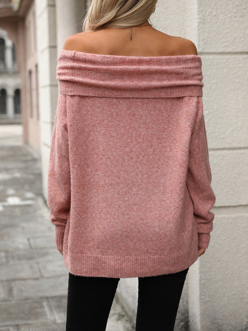 Women’s Convertible Knit Sweater - Cowl Neck & Off-Shoulder