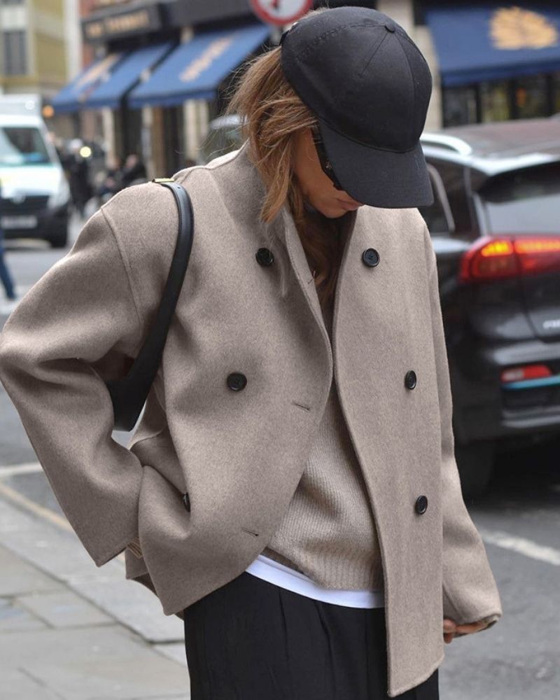 Women’s Double-Breasted Short Jacket - Minimlist Tailored