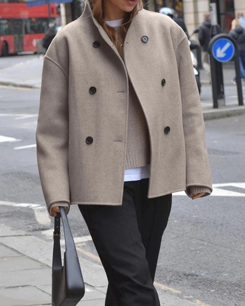 Women’s Double-Breasted Short Jacket - Minimlist Tailored