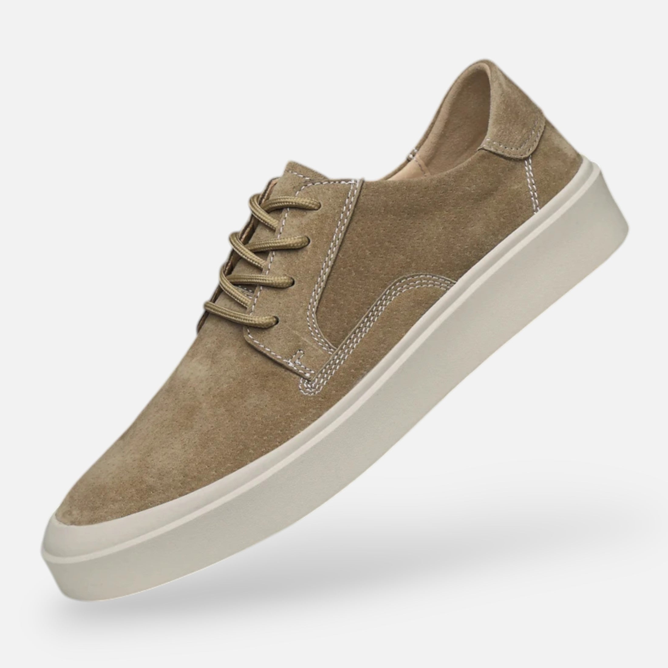Men’s Suede Texture Casual Sneakers - Lace-Up Low Top Flat Sole Shoes