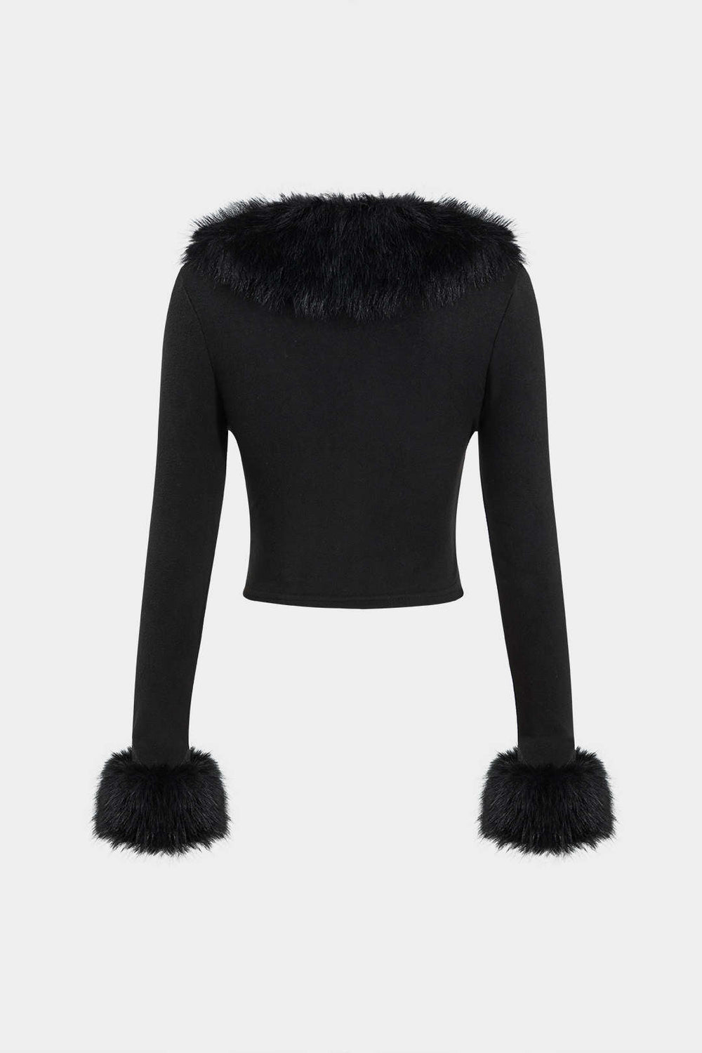 Women’s Maribel Faux-Fur Trim Cropped Cardigan
