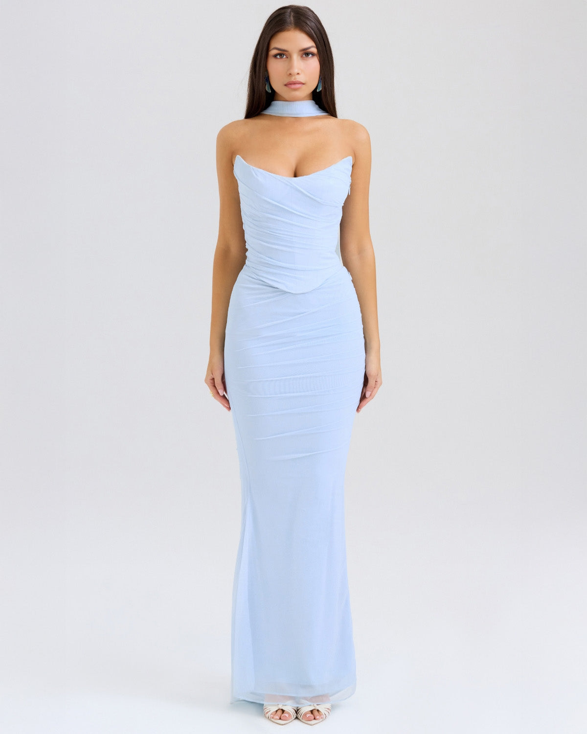 Seraphina Draped Halter Gown