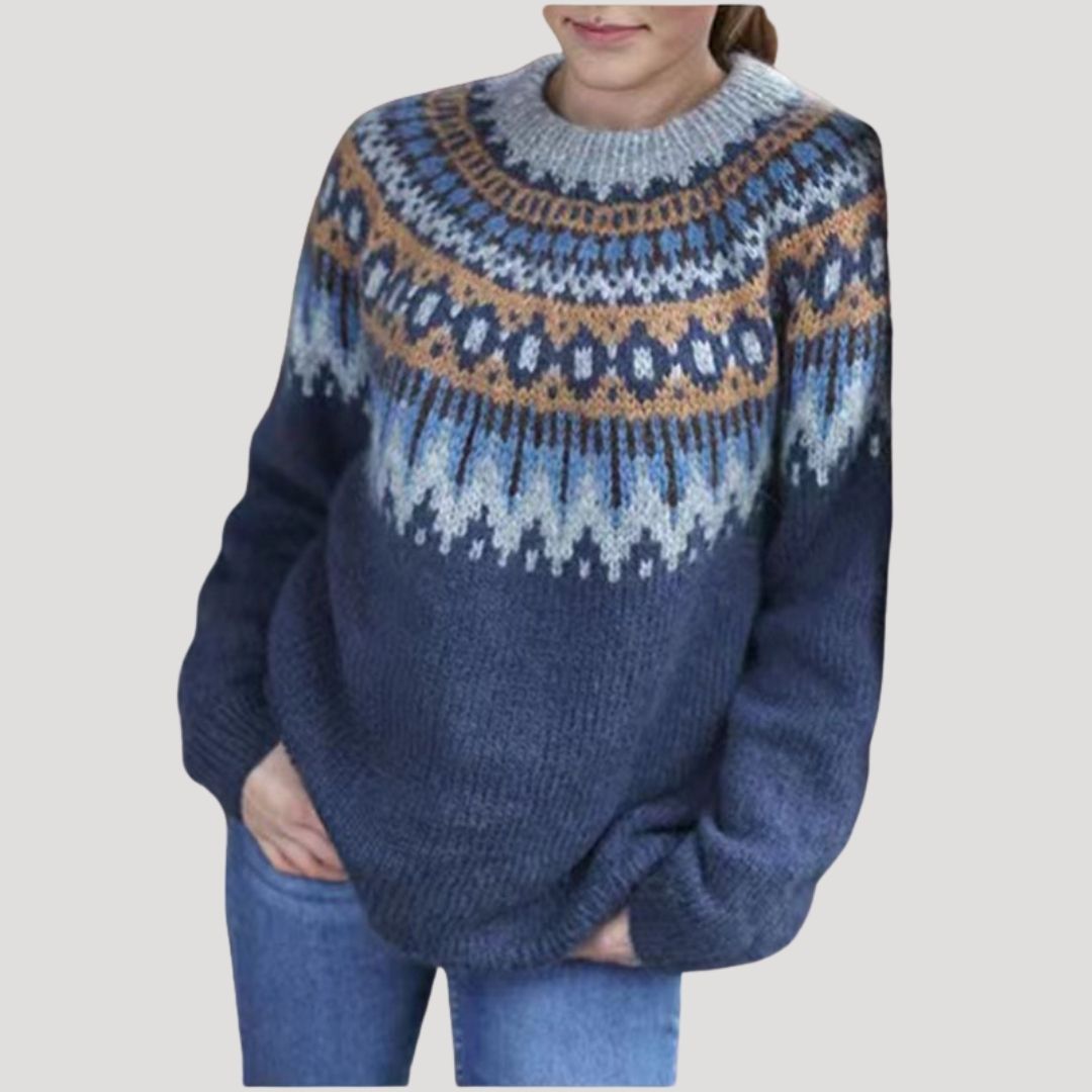 Women’s Spring Patterned Knit Pullover Sweater