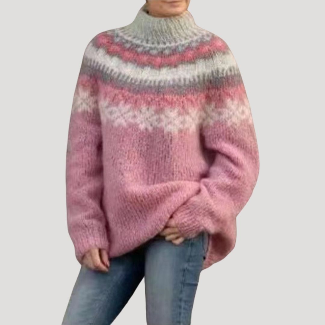 Women’s Spring Patterned Knit Pullover Sweater