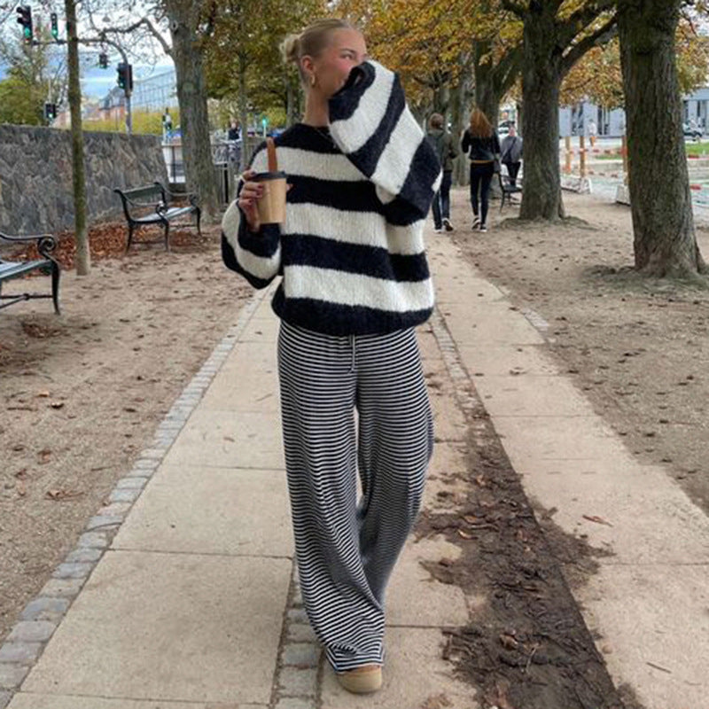 Ava Women's Spring Striped Relaxed Pants