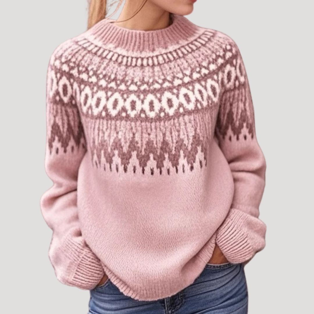 Women’s Spring Patterned Knit Pullover Sweater