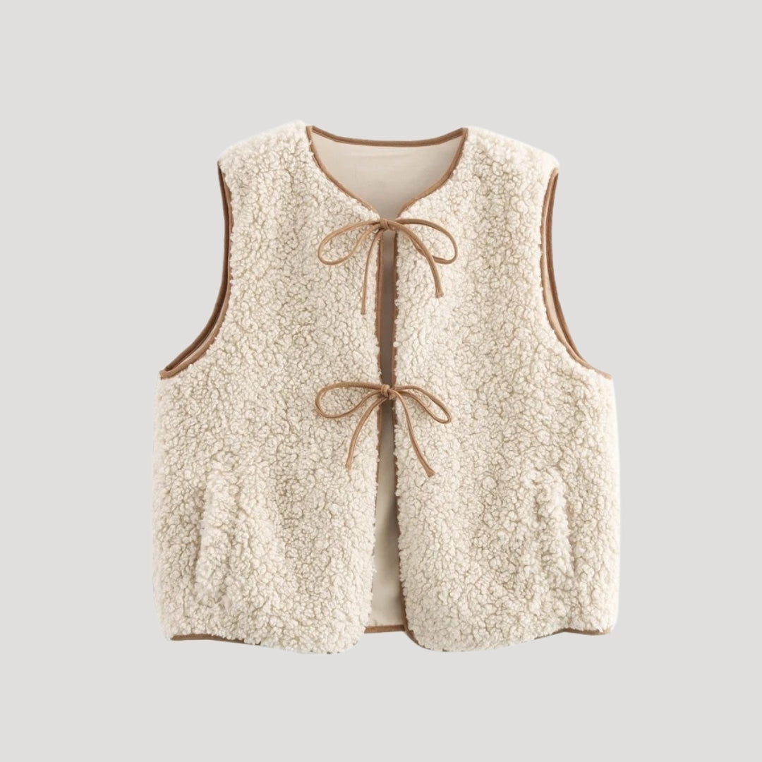 Women's Spring Tie-Front Cozy Vest
