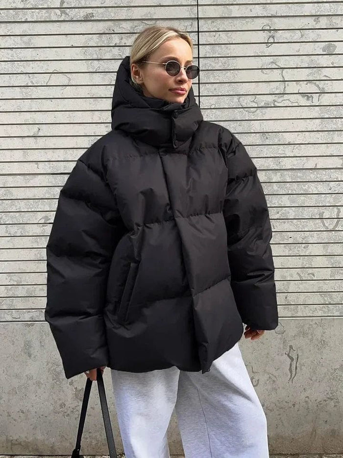 Women’s Urban Shield Oversized Puffer Jacket - Warm Winter Zip Coat