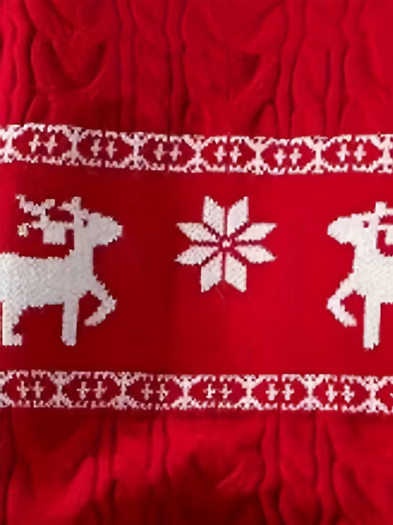Men’s Reindeer Knit Christmas Sweater - Classic Festive Pullover