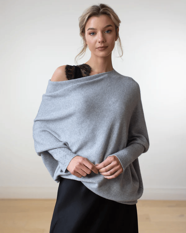 Women’s Off-Shoulder Knit Sweater - Effortless Chic Pullover