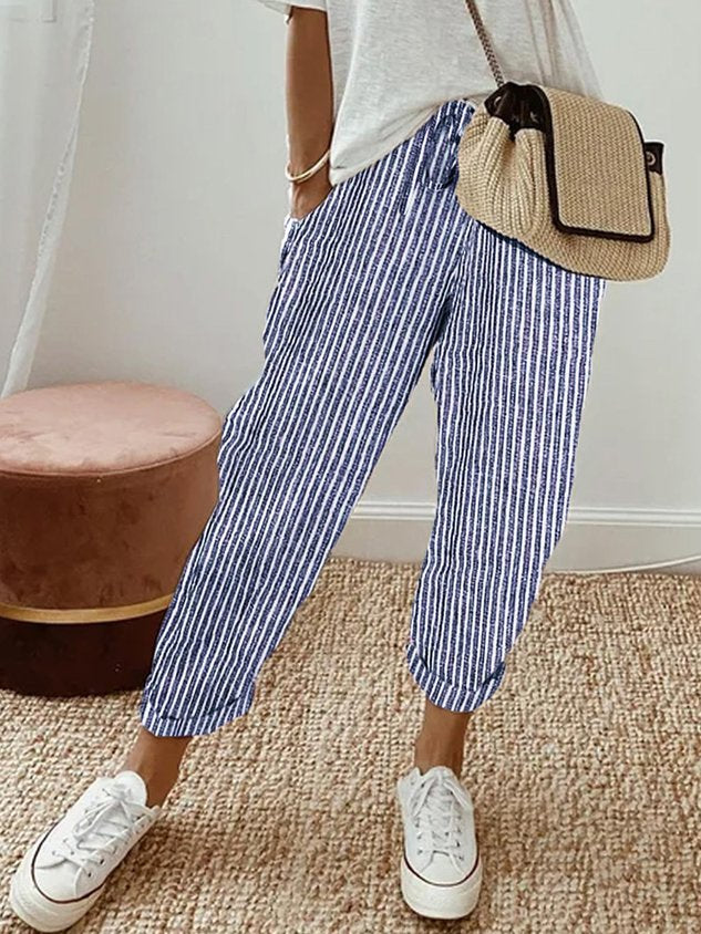 Women’s Casual Drawstring Linen Pants - Relaxed Everyday Comfort