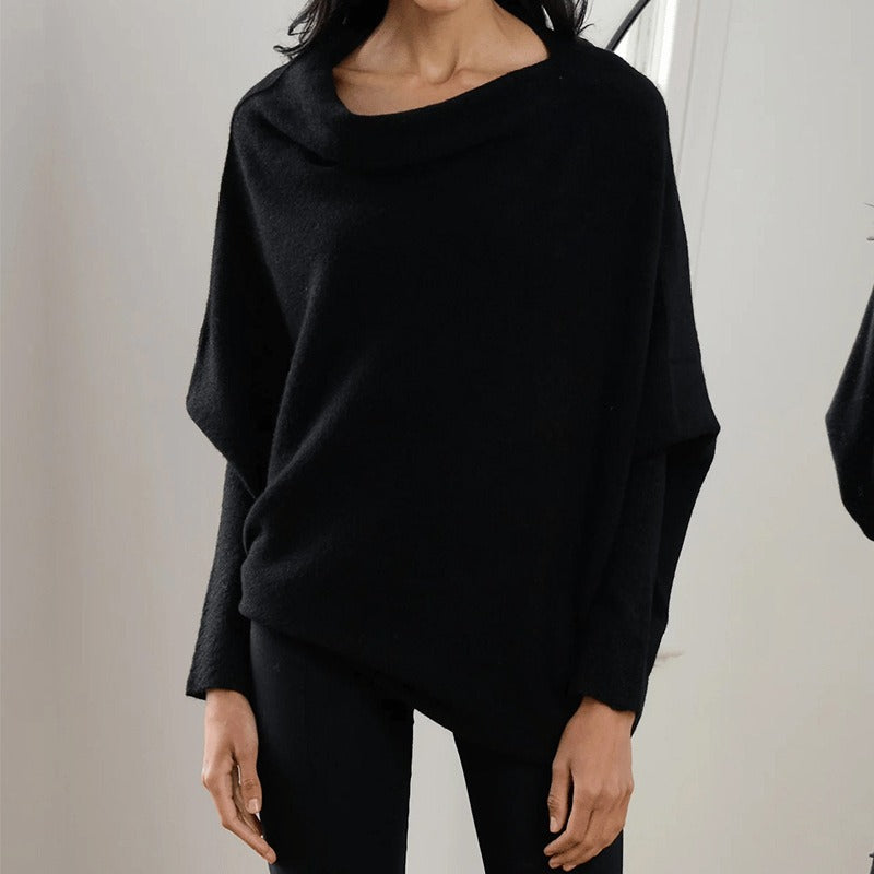 Relaxed Off-Shoulder Knit Lounge Sweater
