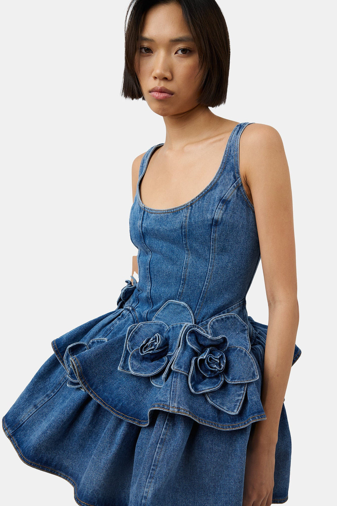 Lucca - Tiered Denim Mini Dress