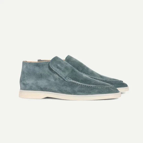 Men’s Winter Suede Loafer Boots - Minimalist Slip-On Ankle Shoes