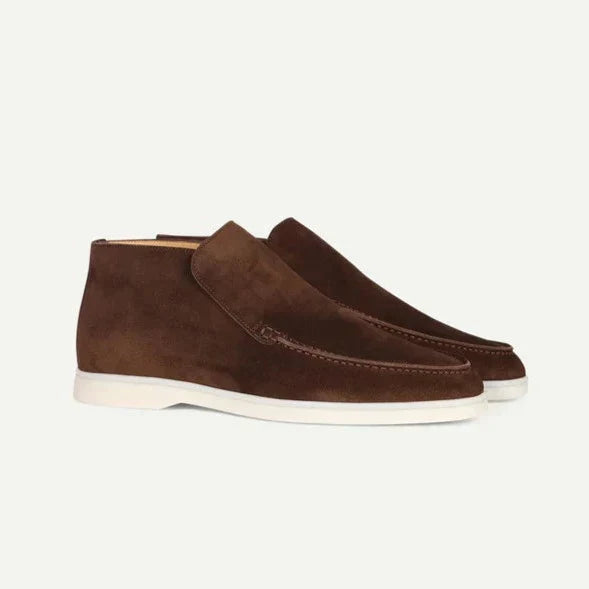 Men’s Winter Suede Loafer Boots - Minimalist Slip-On Ankle Shoes