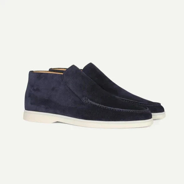 Men’s Winter Suede Loafer Boots - Minimalist Slip-On Ankle Shoes