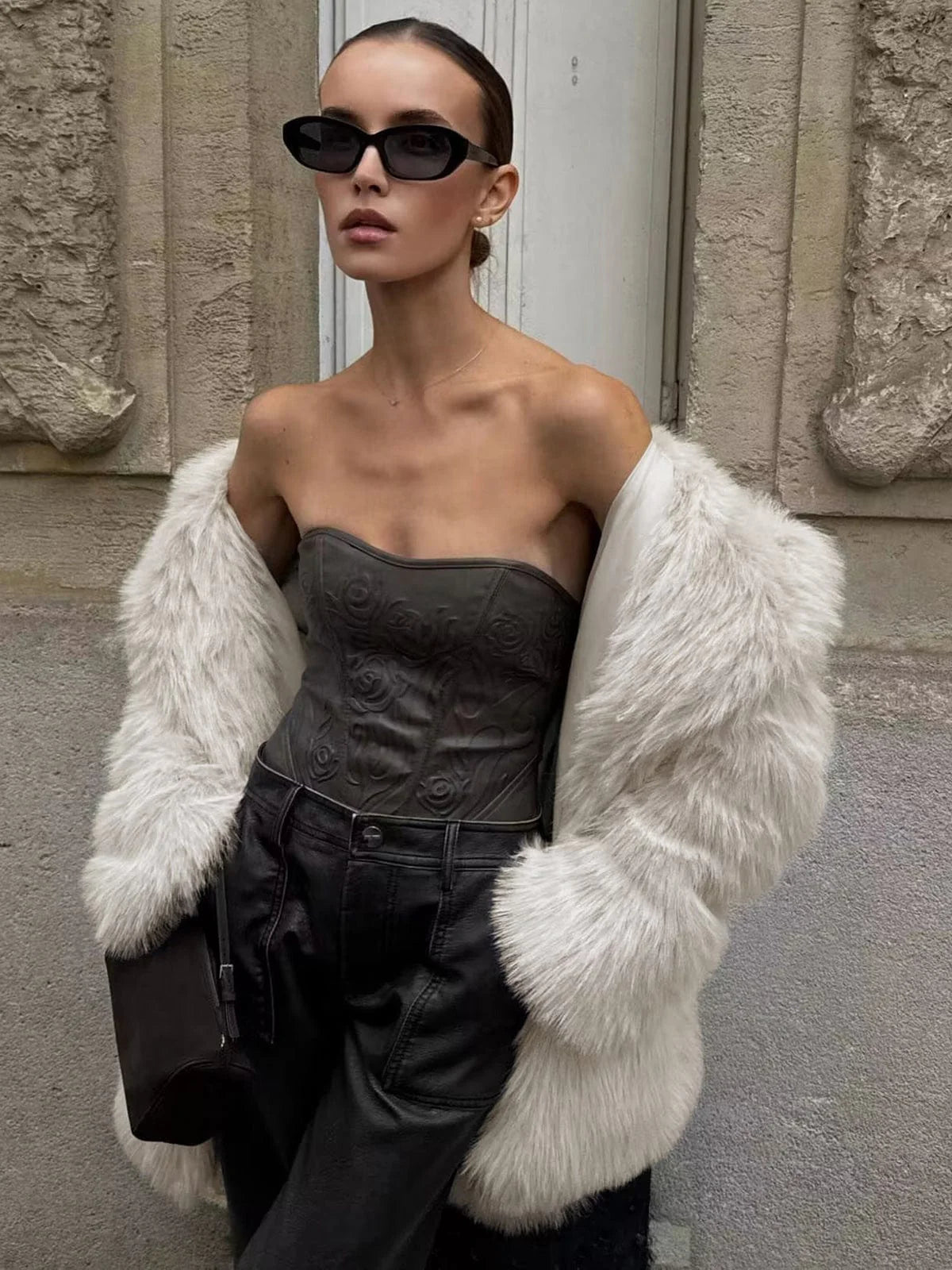 Women’s Longline Faux-Fur Coat