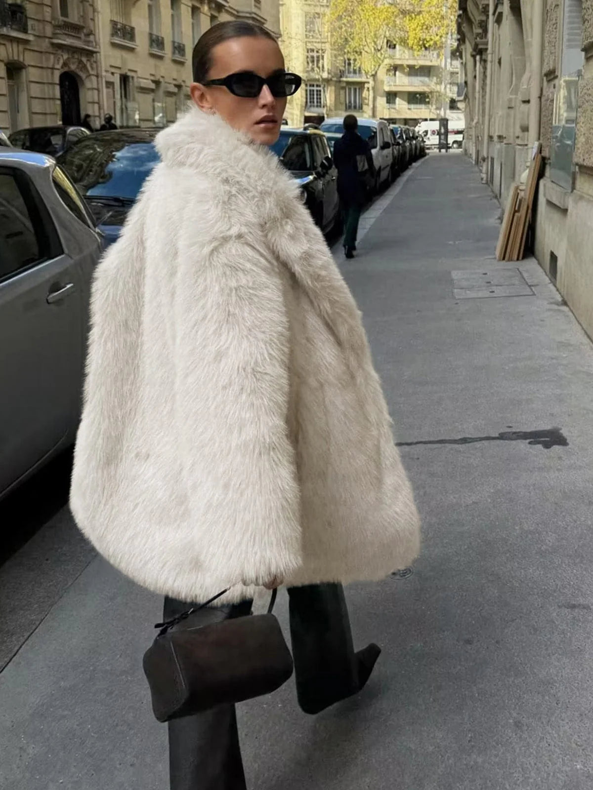Women’s Longline Faux-Fur Coat