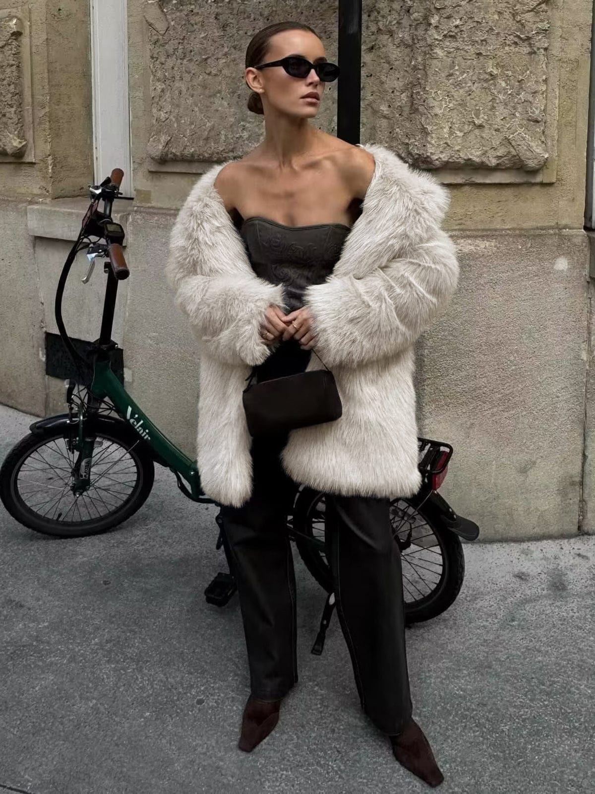 Women’s Longline Faux-Fur Coat